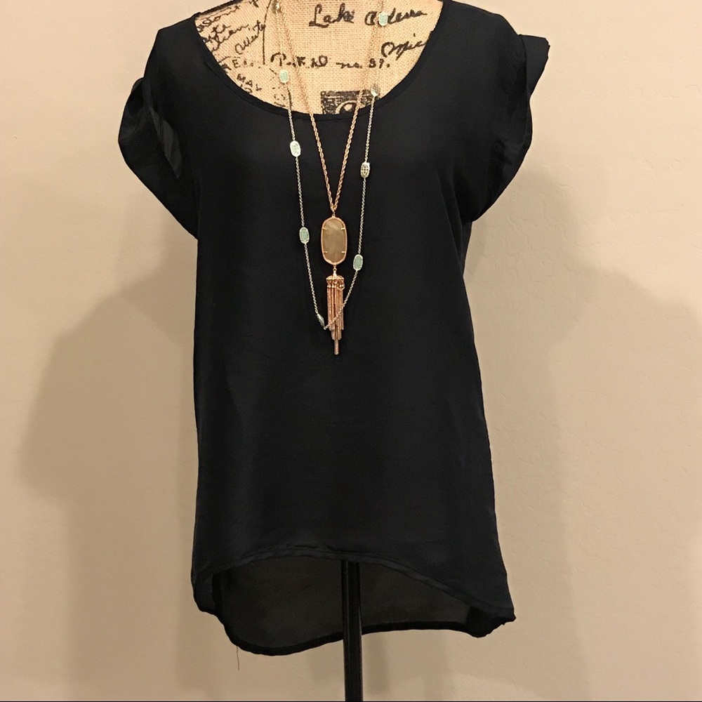 Cotton On Womens BLK Chiffon Blouse.